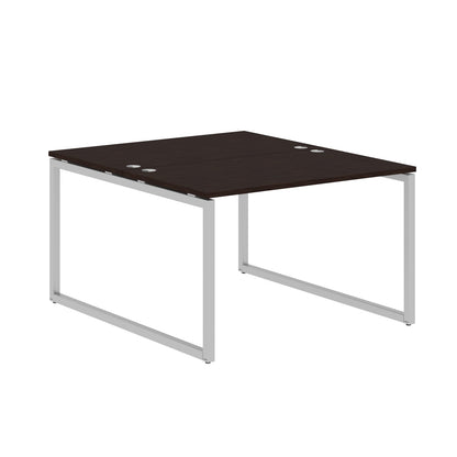 RECTANGULAR SHAPE CLUSTER OF 02 WORKSTATION MADE IN 25MM MFC TOP, E1 LAMINATE CHIPBOARD WITH WOODEN MODESTY PANEL 40X40MM METAL O SHAPE FRAMES by Treejar | Souqify