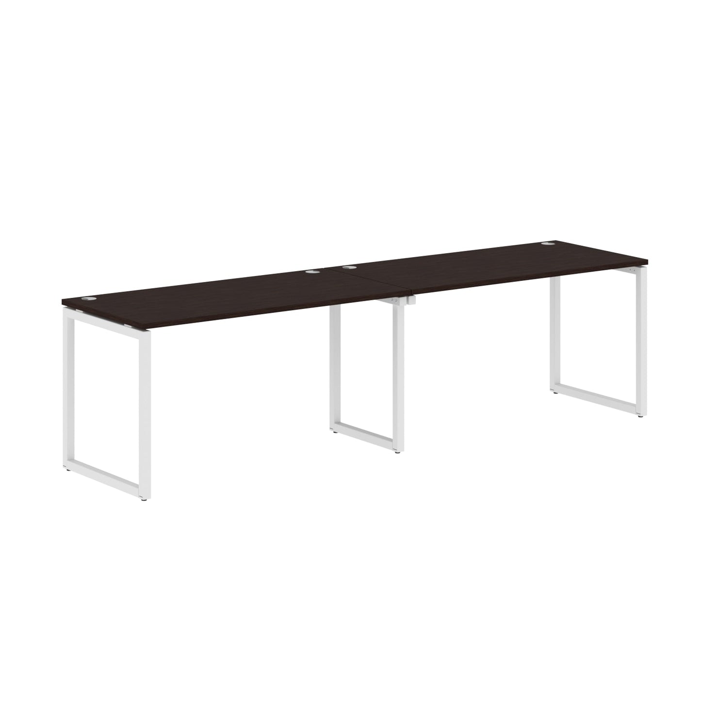 RECTANGULAR SHAPE CLUSTER OF 02 WORKSTATION MADE IN 25MM MFC TOP, E1 LAMINATE CHIPBOARD WITH WOODEN MODESTY PANEL 40X40MM METAL O SHAPE FRAMES by Treejar | Souqify