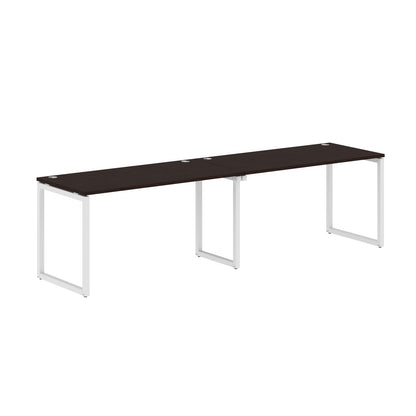 RECTANGULAR SHAPE CLUSTER OF 02 WORKSTATION MADE IN 25MM MFC TOP, E1 LAMINATE CHIPBOARD WITH WOODEN MODESTY PANEL 40X40MM METAL O SHAPE FRAMES by Treejar | Souqify