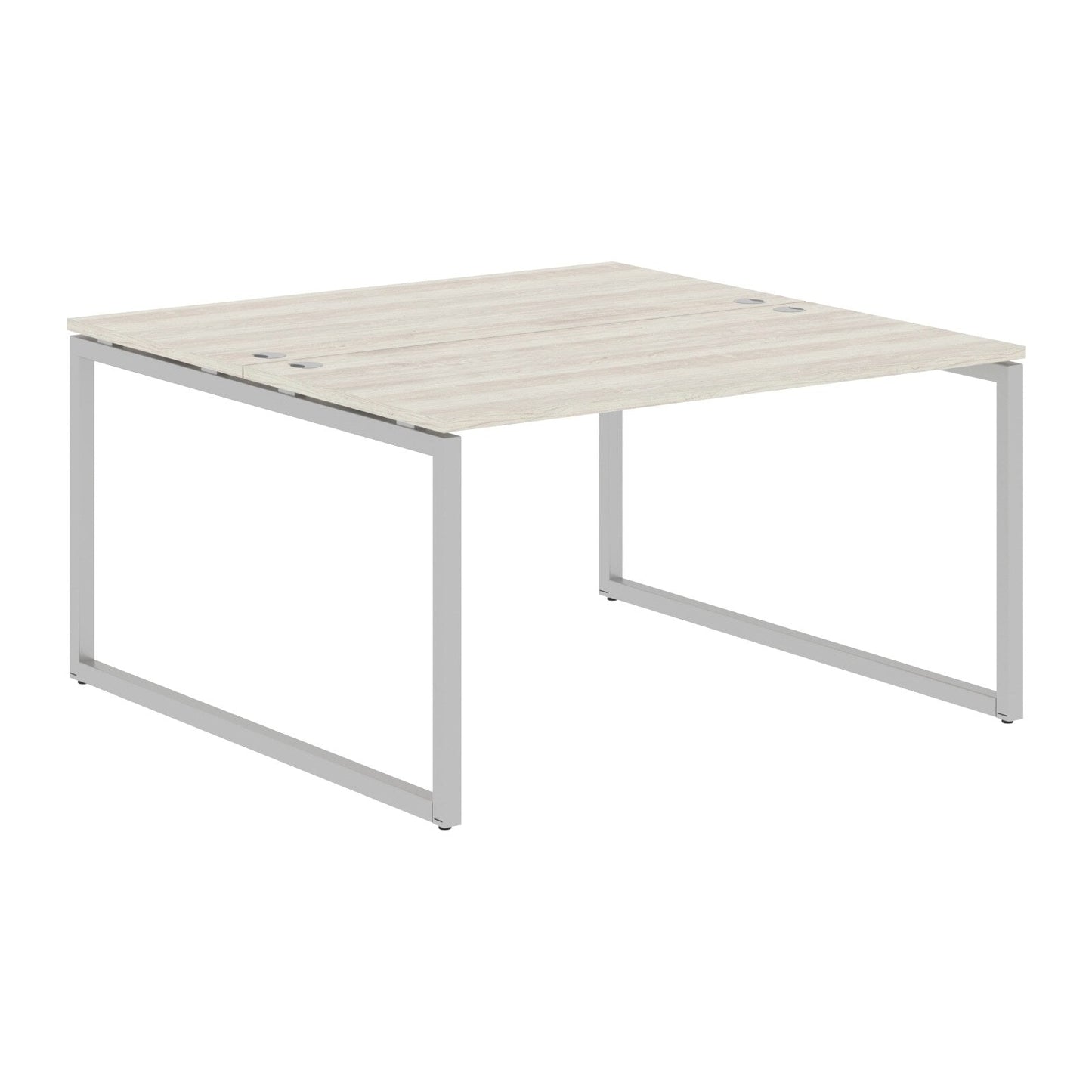 RECTANGULAR SHAPE CLUSTER OF 02 WORKSTATION MADE IN 25MM MFC TOP, E1 LAMINATE CHIPBOARD WITH WOODEN MODESTY PANEL 40X40MM METAL O SHAPE FRAMES by Treejar | Souqify