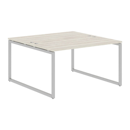 RECTANGULAR SHAPE CLUSTER OF 02 WORKSTATION MADE IN 25MM MFC TOP, E1 LAMINATE CHIPBOARD WITH WOODEN MODESTY PANEL 40X40MM METAL O SHAPE FRAMES by Treejar | Souqify