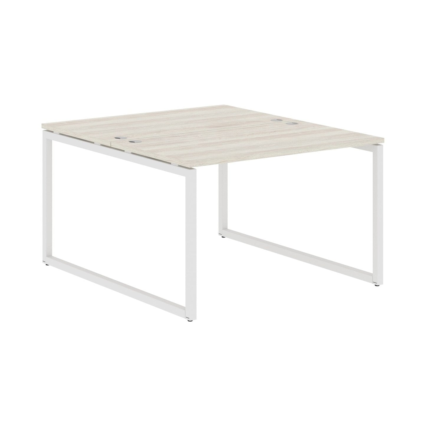 RECTANGULAR SHAPE CLUSTER OF 02 WORKSTATION MADE IN 25MM MFC TOP, E1 LAMINATE CHIPBOARD WITH WOODEN MODESTY PANEL 40X40MM METAL O SHAPE FRAMES by Treejar | Souqify