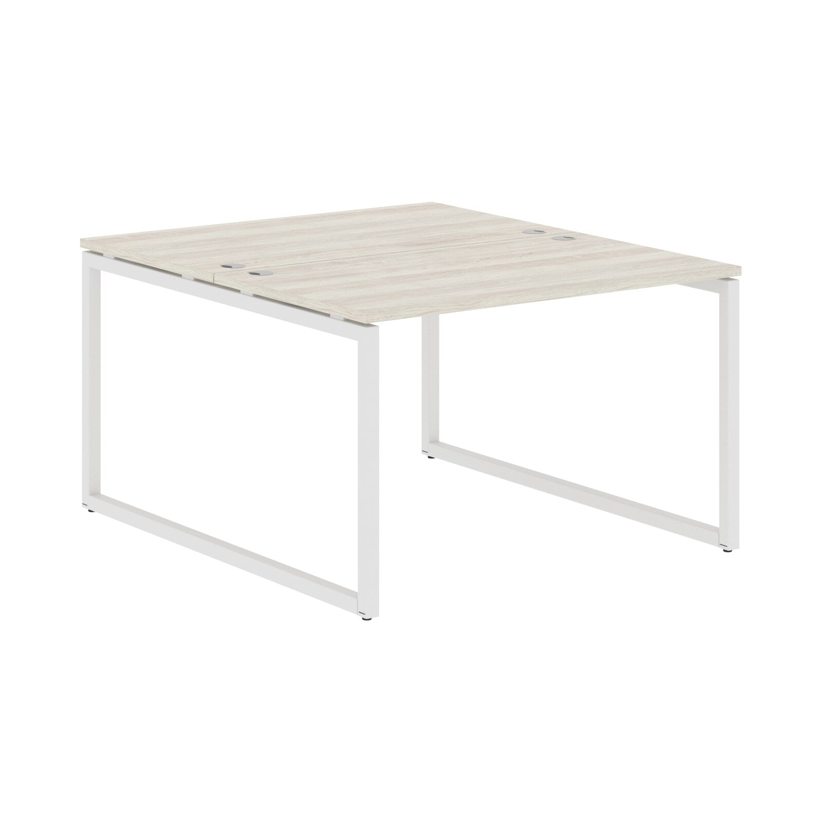 RECTANGULAR SHAPE CLUSTER OF 02 WORKSTATION MADE IN 25MM MFC TOP, E1 LAMINATE CHIPBOARD WITH WOODEN MODESTY PANEL 40X40MM METAL O SHAPE FRAMES by Treejar | Souqify