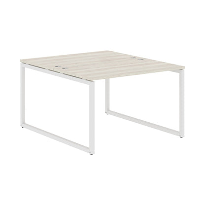 RECTANGULAR SHAPE CLUSTER OF 02 WORKSTATION MADE IN 25MM MFC TOP, E1 LAMINATE CHIPBOARD WITH WOODEN MODESTY PANEL 40X40MM METAL O SHAPE FRAMES by Treejar | Souqify