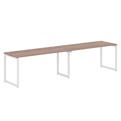 RECTANGULAR SHAPE CLUSTER OF 02 WORKSTATION MADE IN 25MM MFC TOP, E1 LAMINATE CHIPBOARD WITH WOODEN MODESTY PANEL 40X40MM METAL O SHAPE FRAMES by Treejar | Souqify