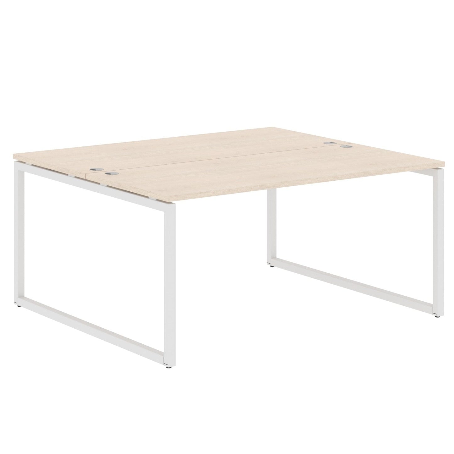 RECTANGULAR SHAPE CLUSTER OF 02 WORKSTATION MADE IN 25MM MFC TOP, E1 LAMINATE CHIPBOARD WITH WOODEN MODESTY PANEL 40X40MM METAL O SHAPE FRAMES by Treejar | Souqify