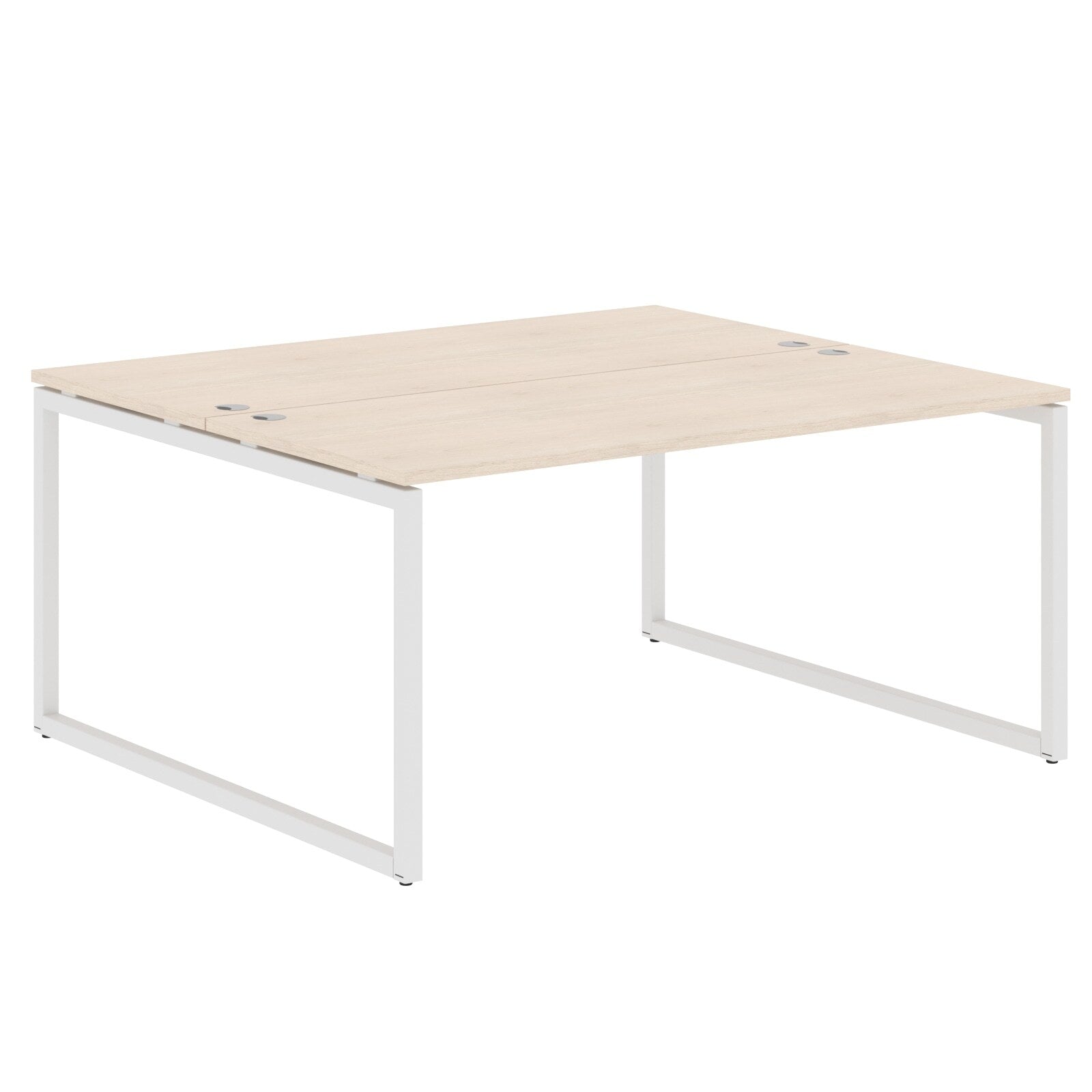 RECTANGULAR SHAPE CLUSTER OF 02 WORKSTATION MADE IN 25MM MFC TOP, E1 LAMINATE CHIPBOARD WITH WOODEN MODESTY PANEL 40X40MM METAL O SHAPE FRAMES by Treejar | Souqify