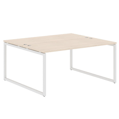 RECTANGULAR SHAPE CLUSTER OF 02 WORKSTATION MADE IN 25MM MFC TOP, E1 LAMINATE CHIPBOARD WITH WOODEN MODESTY PANEL 40X40MM METAL O SHAPE FRAMES by Treejar | Souqify