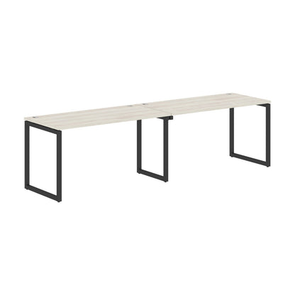 RECTANGULAR SHAPE CLUSTER OF 02 WORKSTATION MADE IN 25MM MFC TOP, E1 LAMINATE CHIPBOARD WITH WOODEN MODESTY PANEL 40X40MM METAL O SHAPE FRAMES by Treejar | Souqify