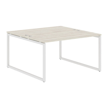 RECTANGULAR SHAPE CLUSTER OF 02 WORKSTATION MADE IN 25MM MFC TOP, E1 LAMINATE CHIPBOARD WITH WOODEN MODESTY PANEL 40X40MM METAL O SHAPE FRAMES by Treejar | Souqify