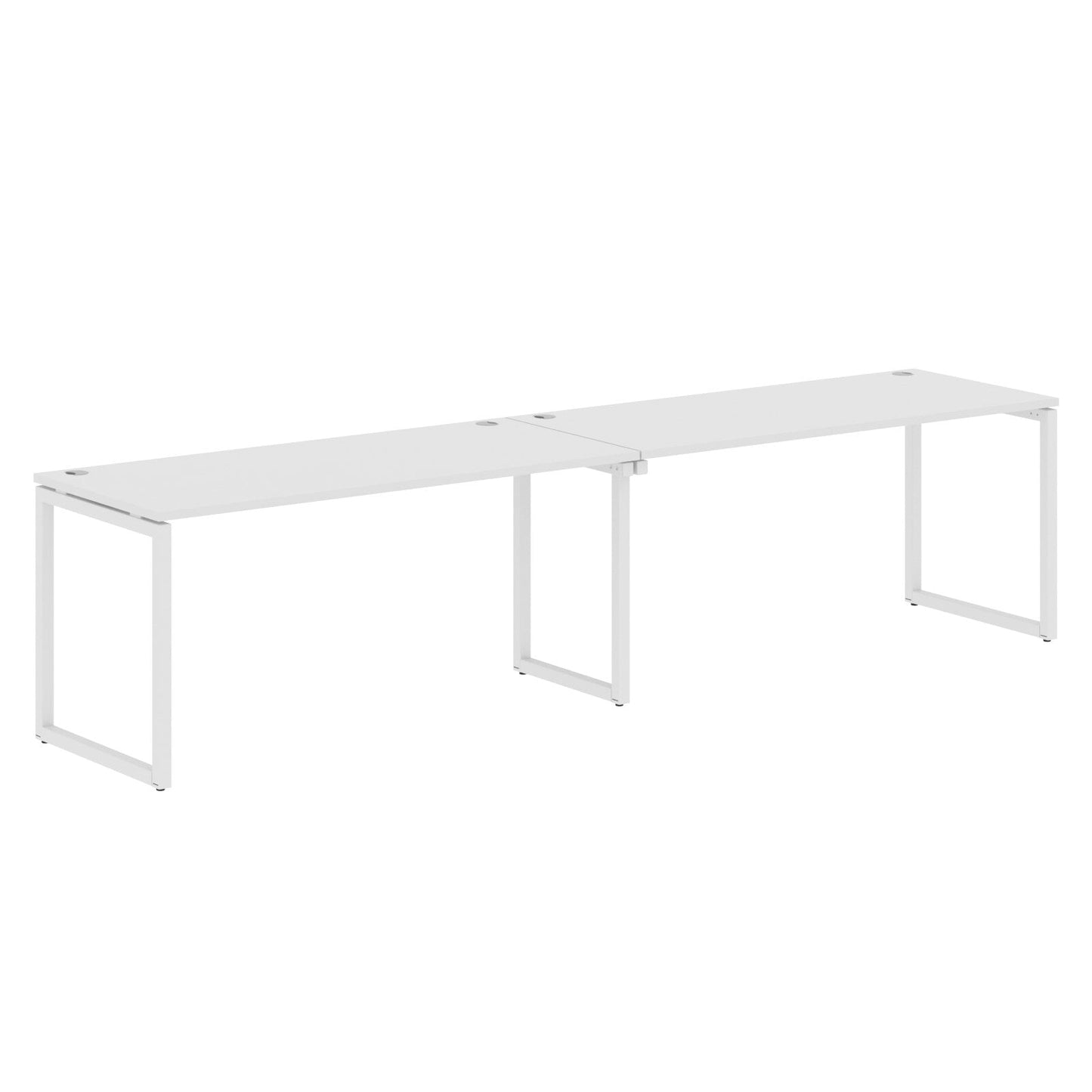 RECTANGULAR SHAPE CLUSTER OF 02 WORKSTATION MADE IN 25MM MFC TOP, E1 LAMINATE CHIPBOARD WITH WOODEN MODESTY PANEL 40X40MM METAL O SHAPE FRAMES by Treejar | Souqify