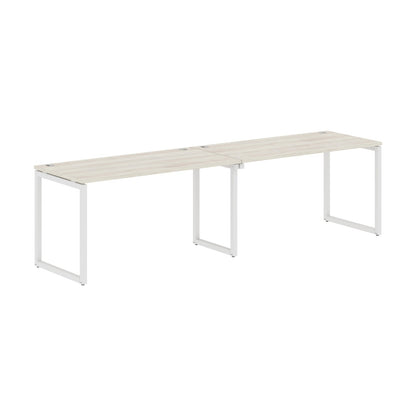RECTANGULAR SHAPE CLUSTER OF 02 WORKSTATION MADE IN 25MM MFC TOP, E1 LAMINATE CHIPBOARD WITH WOODEN MODESTY PANEL 40X40MM METAL O SHAPE FRAMES by Treejar | Souqify