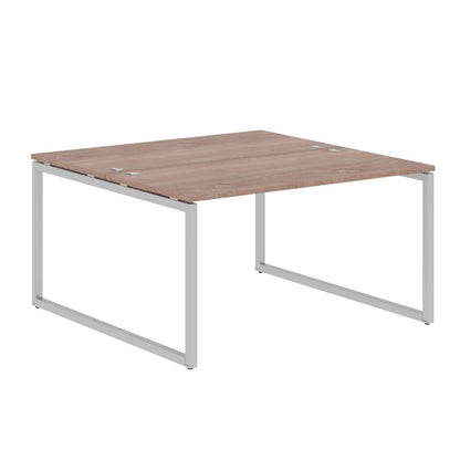 RECTANGULAR SHAPE CLUSTER OF 02 WORKSTATION MADE IN 25MM MFC TOP, E1 LAMINATE CHIPBOARD WITH WOODEN MODESTY PANEL 40X40MM METAL O SHAPE FRAMES by Treejar | Souqify