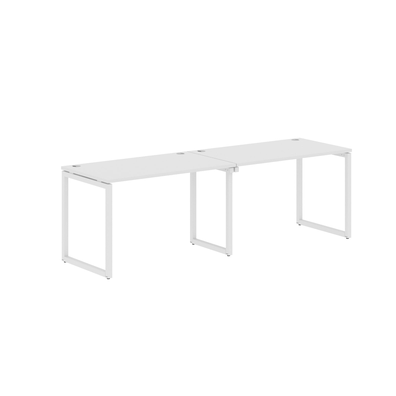 RECTANGULAR SHAPE CLUSTER OF 02 WORKSTATION MADE IN 25MM MFC TOP, E1 LAMINATE CHIPBOARD WITH WOODEN MODESTY PANEL 40X40MM METAL O SHAPE FRAMES by Treejar | Souqify
