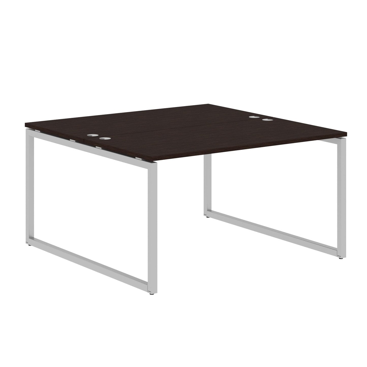 RECTANGULAR SHAPE CLUSTER OF 02 WORKSTATION MADE IN 25MM MFC TOP, E1 LAMINATE CHIPBOARD WITH WOODEN MODESTY PANEL 40X40MM METAL O SHAPE FRAMES by Treejar | Souqify