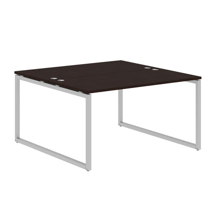 RECTANGULAR SHAPE CLUSTER OF 02 WORKSTATION MADE IN 25MM MFC TOP, E1 LAMINATE CHIPBOARD WITH WOODEN MODESTY PANEL 40X40MM METAL O SHAPE FRAMES by Treejar | Souqify