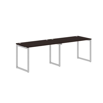 RECTANGULAR SHAPE CLUSTER OF 02 WORKSTATION MADE IN 25MM MFC TOP, E1 LAMINATE CHIPBOARD WITH WOODEN MODESTY PANEL 40X40MM METAL O SHAPE FRAMES by Treejar | Souqify