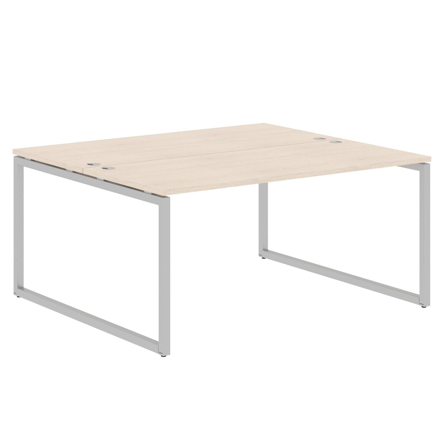 RECTANGULAR SHAPE CLUSTER OF 02 WORKSTATION MADE IN 25MM MFC TOP, E1 LAMINATE CHIPBOARD WITH WOODEN MODESTY PANEL 40X40MM METAL O SHAPE FRAMES by Treejar | Souqify