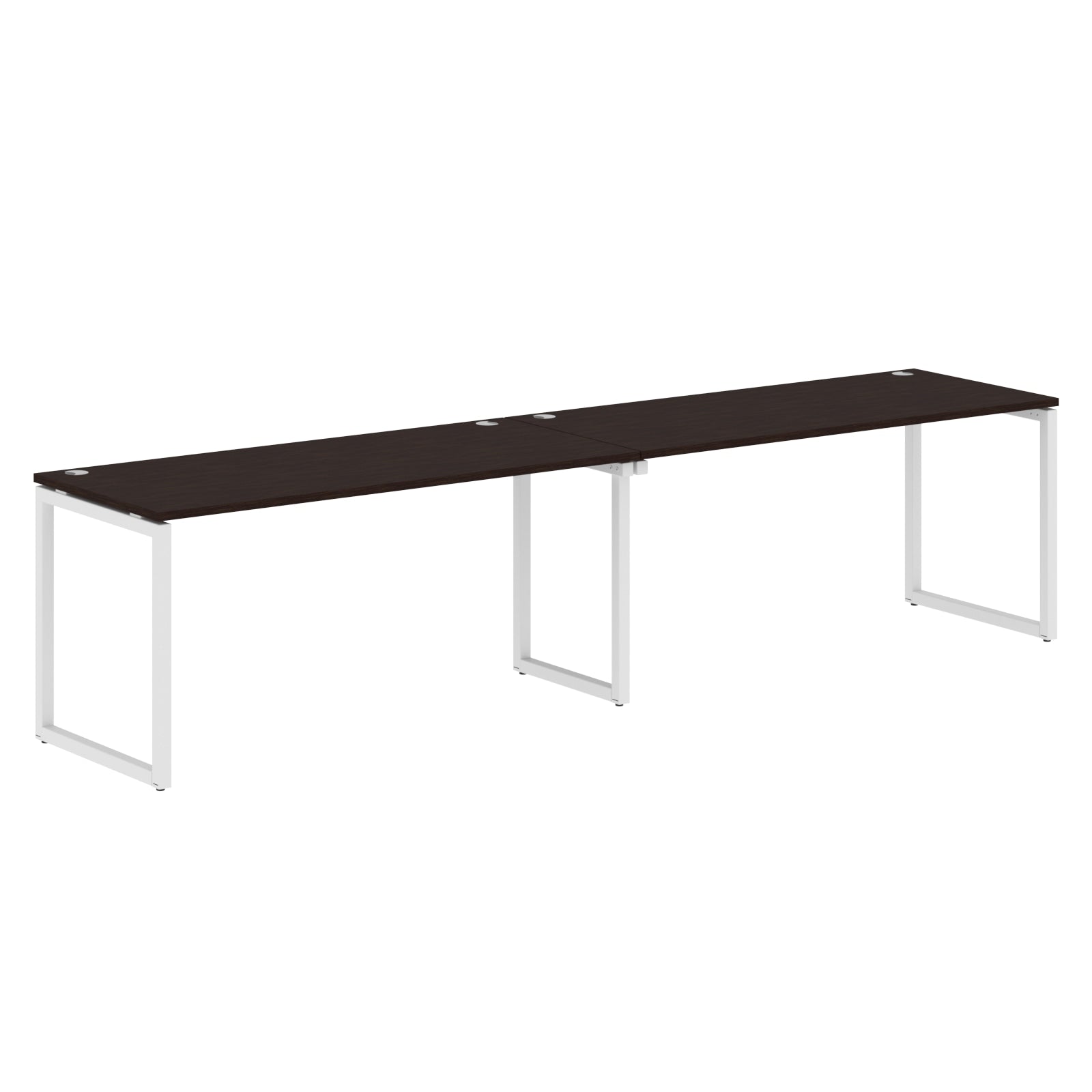 RECTANGULAR SHAPE CLUSTER OF 02 WORKSTATION MADE IN 25MM MFC TOP, E1 LAMINATE CHIPBOARD WITH WOODEN MODESTY PANEL 40X40MM METAL O SHAPE FRAMES by Treejar | Souqify