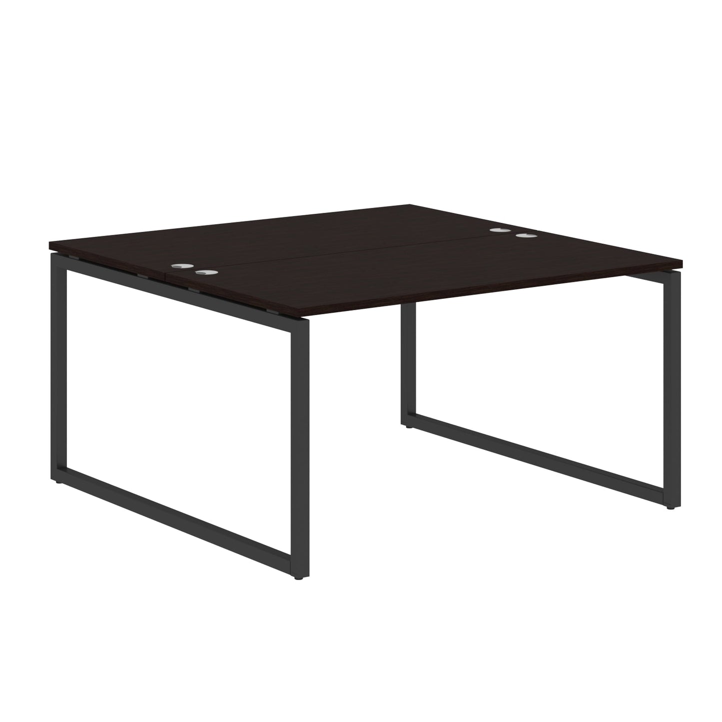 RECTANGULAR SHAPE CLUSTER OF 02 WORKSTATION MADE IN 25MM MFC TOP, E1 LAMINATE CHIPBOARD WITH WOODEN MODESTY PANEL 40X40MM METAL O SHAPE FRAMES by Treejar | Souqify