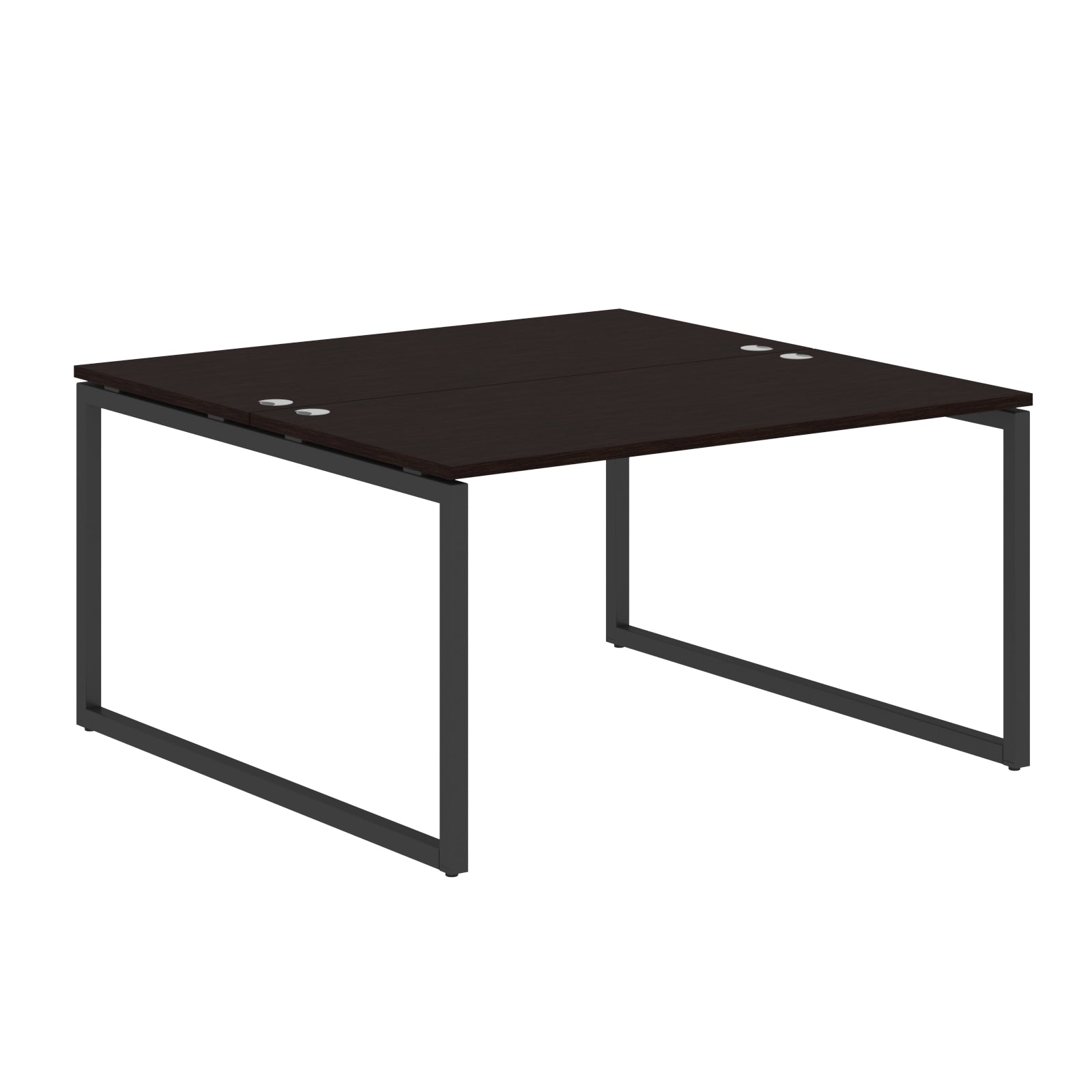 RECTANGULAR SHAPE CLUSTER OF 02 WORKSTATION MADE IN 25MM MFC TOP, E1 LAMINATE CHIPBOARD WITH WOODEN MODESTY PANEL 40X40MM METAL O SHAPE FRAMES by Treejar | Souqify