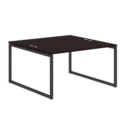 RECTANGULAR SHAPE CLUSTER OF 02 WORKSTATION MADE IN 25MM MFC TOP, E1 LAMINATE CHIPBOARD WITH WOODEN MODESTY PANEL 40X40MM METAL O SHAPE FRAMES by Treejar | Souqify