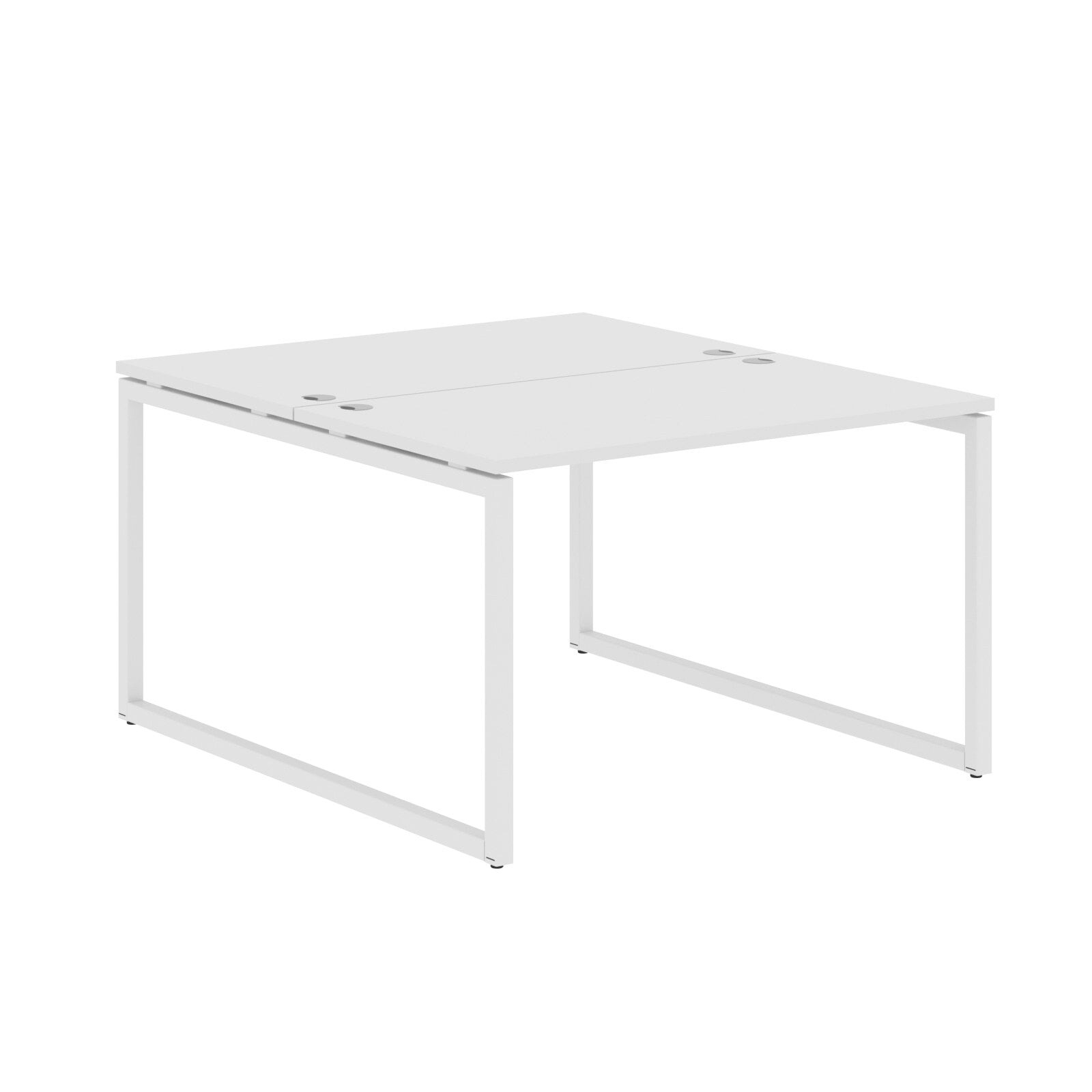 RECTANGULAR SHAPE CLUSTER OF 02 WORKSTATION MADE IN 25MM MFC TOP, E1 LAMINATE CHIPBOARD WITH WOODEN MODESTY PANEL 40X40MM METAL O SHAPE FRAMES by Treejar | Souqify