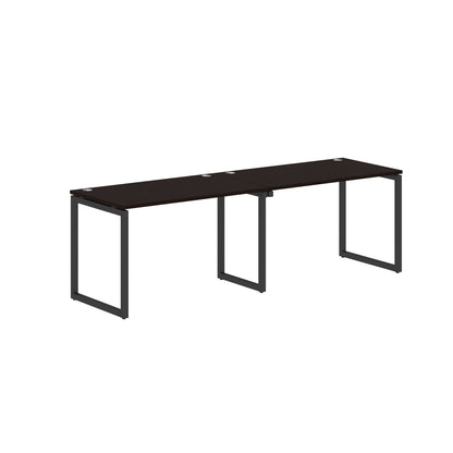 RECTANGULAR SHAPE CLUSTER OF 02 WORKSTATION MADE IN 25MM MFC TOP, E1 LAMINATE CHIPBOARD WITH WOODEN MODESTY PANEL 40X40MM METAL O SHAPE FRAMES by Treejar | Souqify