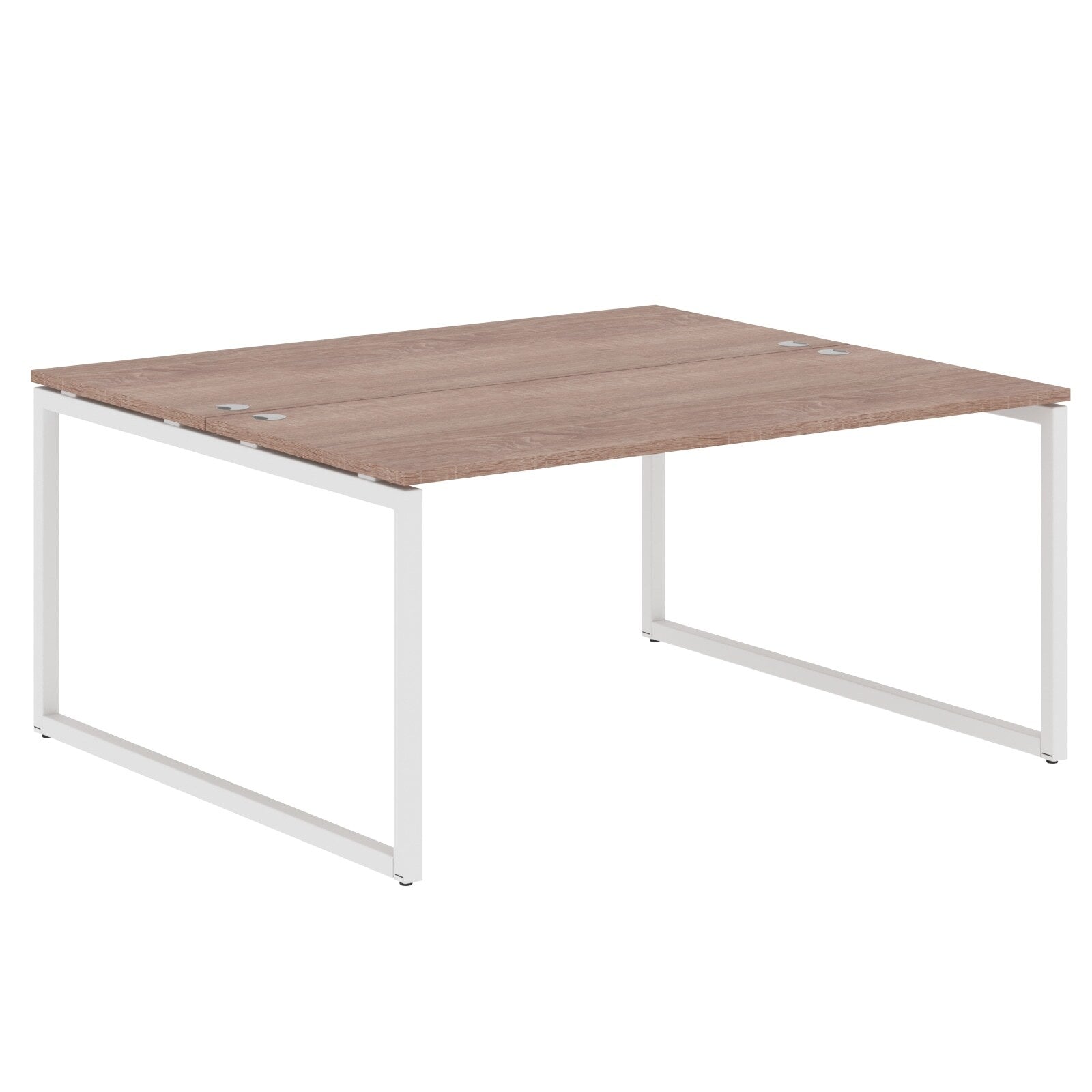 RECTANGULAR SHAPE CLUSTER OF 02 WORKSTATION MADE IN 25MM MFC TOP, E1 LAMINATE CHIPBOARD WITH WOODEN MODESTY PANEL 40X40MM METAL O SHAPE FRAMES by Treejar | Souqify