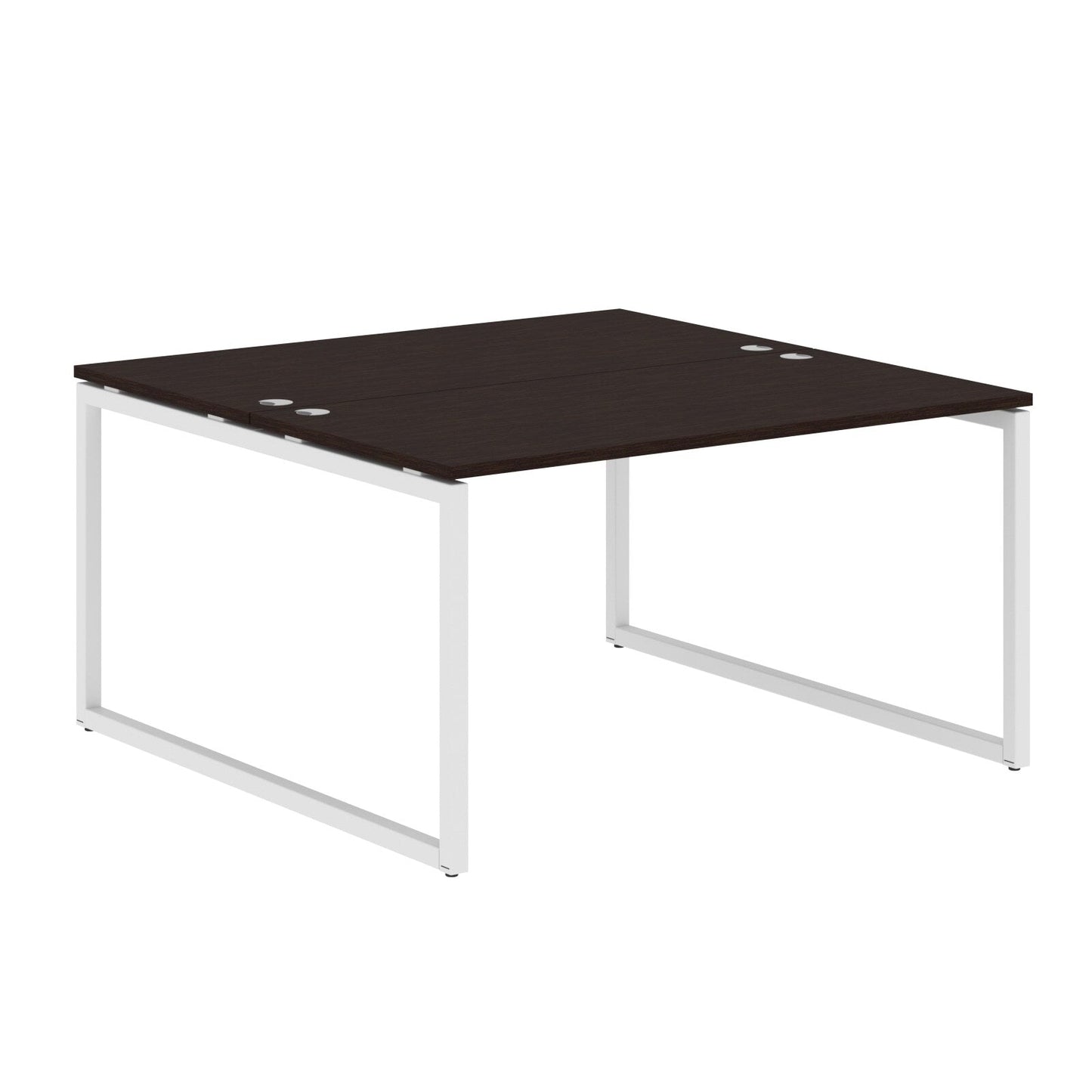 RECTANGULAR SHAPE CLUSTER OF 02 WORKSTATION MADE IN 25MM MFC TOP, E1 LAMINATE CHIPBOARD WITH WOODEN MODESTY PANEL 40X40MM METAL O SHAPE FRAMES by Treejar | Souqify