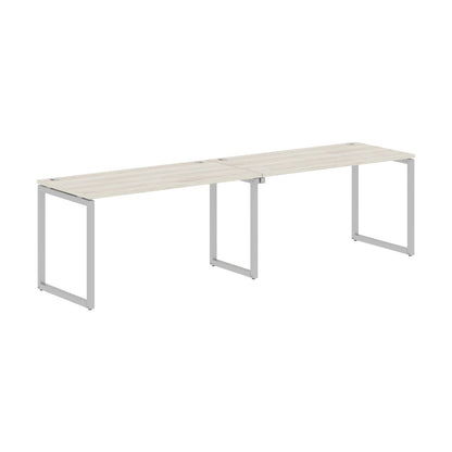 RECTANGULAR SHAPE CLUSTER OF 02 WORKSTATION MADE IN 25MM MFC TOP, E1 LAMINATE CHIPBOARD WITH WOODEN MODESTY PANEL 40X40MM METAL O SHAPE FRAMES by Treejar | Souqify