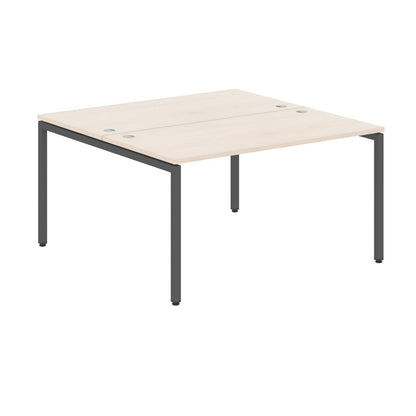 RECTANGULAR SHAPE CLUSTER OF 02 WORKSTATION MADE IN 25MM MFC TOP, E1 LAMINATE CHIPBOARD WITH WOODEN MODESTY PANEL 40X40MM METAL U SHAPE FRAMES by Treejar | Souqify