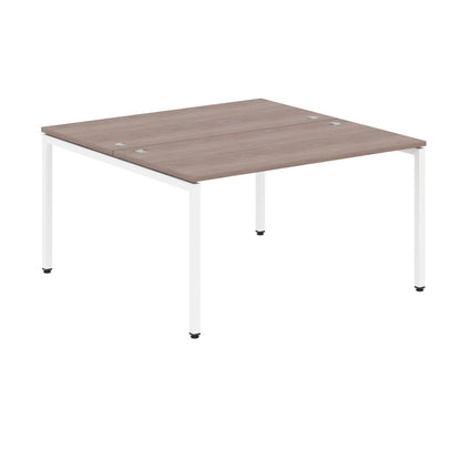 RECTANGULAR SHAPE CLUSTER OF 02 WORKSTATION MADE IN 25MM MFC TOP, E1 LAMINATE CHIPBOARD WITH WOODEN MODESTY PANEL 40X40MM METAL U SHAPE FRAMES by Treejar | Souqify