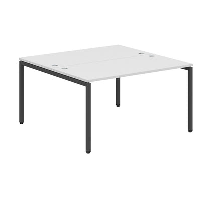 RECTANGULAR SHAPE CLUSTER OF 02 WORKSTATION MADE IN 25MM MFC TOP, E1 LAMINATE CHIPBOARD WITH WOODEN MODESTY PANEL 40X40MM METAL U SHAPE FRAMES by Treejar | Souqify
