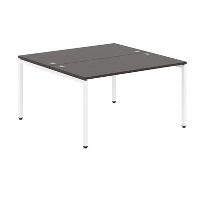 RECTANGULAR SHAPE CLUSTER OF 02 WORKSTATION MADE IN 25MM MFC TOP, E1 LAMINATE CHIPBOARD WITH WOODEN MODESTY PANEL 40X40MM METAL U SHAPE FRAMES by Treejar | Souqify