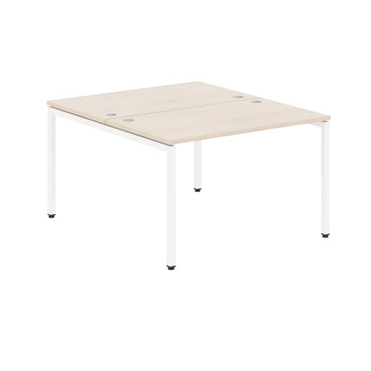 RECTANGULAR SHAPE CLUSTER OF 02 WORKSTATION MADE IN 25MM MFC TOP, E1 LAMINATE CHIPBOARD WITH WOODEN MODESTY PANEL 40X40MM METAL U SHAPE FRAMES by Treejar | Souqify
