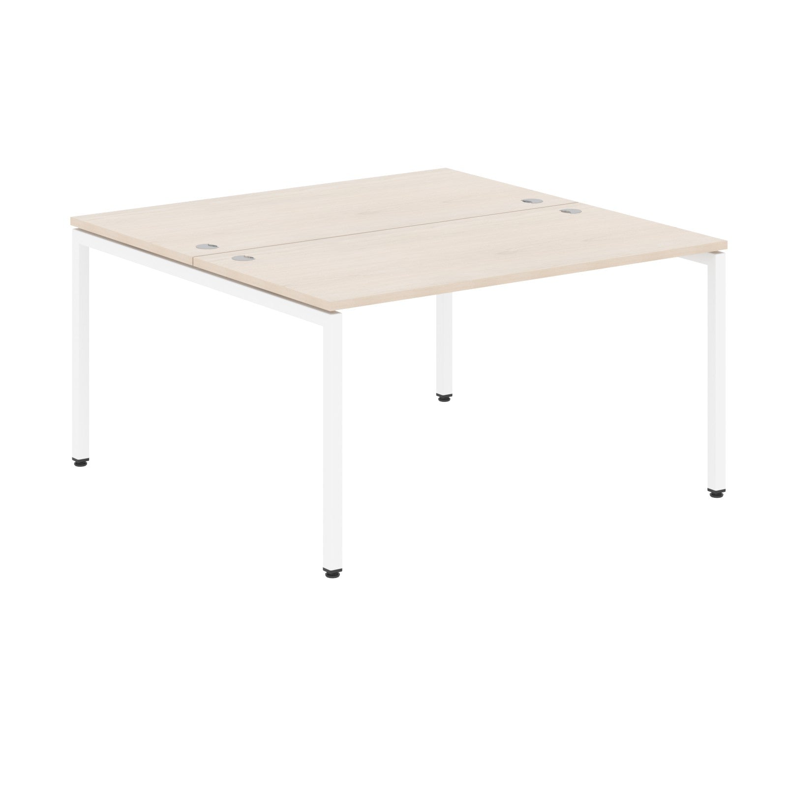RECTANGULAR SHAPE CLUSTER OF 02 WORKSTATION MADE IN 25MM MFC TOP, E1 LAMINATE CHIPBOARD WITH WOODEN MODESTY PANEL 40X40MM METAL U SHAPE FRAMES by Treejar | Souqify