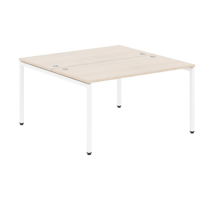 RECTANGULAR SHAPE CLUSTER OF 02 WORKSTATION MADE IN 25MM MFC TOP, E1 LAMINATE CHIPBOARD WITH WOODEN MODESTY PANEL 40X40MM METAL U SHAPE FRAMES by Treejar | Souqify