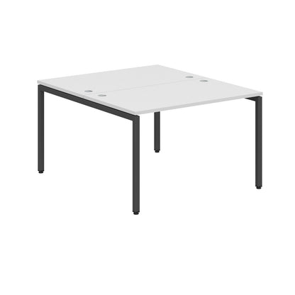 RECTANGULAR SHAPE CLUSTER OF 02 WORKSTATION MADE IN 25MM MFC TOP, E1 LAMINATE CHIPBOARD WITH WOODEN MODESTY PANEL 40X40MM METAL U SHAPE FRAMES by Treejar | Souqify