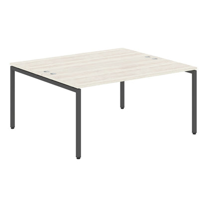 RECTANGULAR SHAPE CLUSTER OF 02 WORKSTATION MADE IN 25MM MFC TOP, E1 LAMINATE CHIPBOARD WITH WOODEN MODESTY PANEL 40X40MM METAL U SHAPE FRAMES by Treejar | Souqify