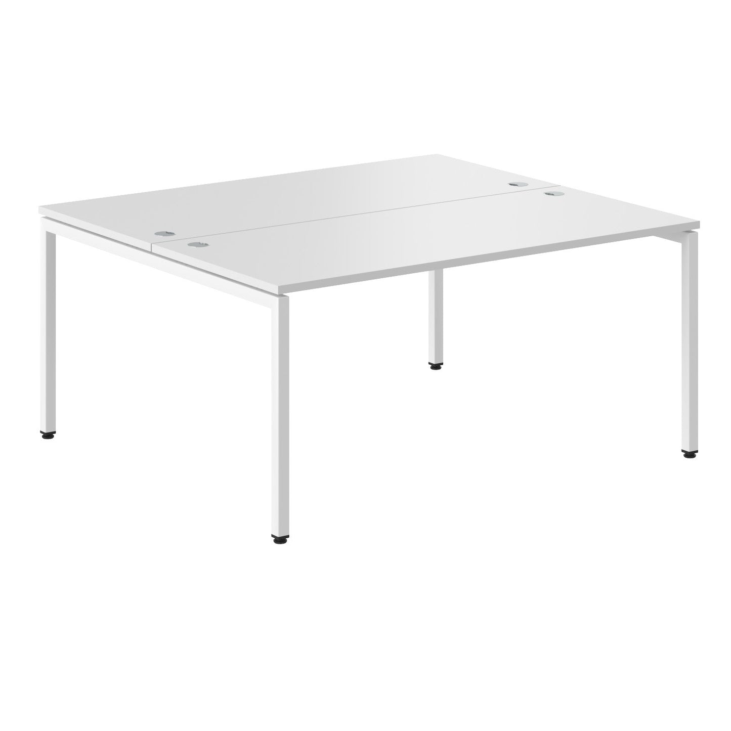RECTANGULAR SHAPE CLUSTER OF 02 WORKSTATION MADE IN 25MM MFC TOP, E1 LAMINATE CHIPBOARD WITH WOODEN MODESTY PANEL 40X40MM METAL U SHAPE FRAMES by Treejar | Souqify