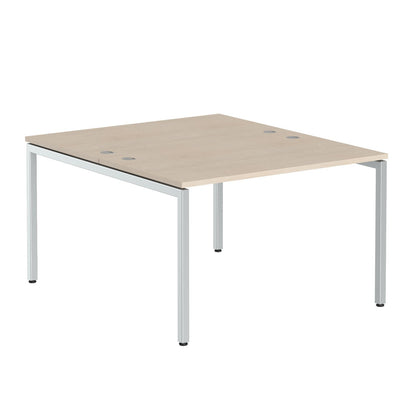RECTANGULAR SHAPE CLUSTER OF 02 WORKSTATION MADE IN 25MM MFC TOP, E1 LAMINATE CHIPBOARD WITH WOODEN MODESTY PANEL 40X40MM METAL U SHAPE FRAMES by Treejar | Souqify