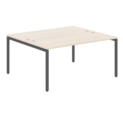 RECTANGULAR SHAPE CLUSTER OF 02 WORKSTATION MADE IN 25MM MFC TOP, E1 LAMINATE CHIPBOARD WITH WOODEN MODESTY PANEL 40X40MM METAL U SHAPE FRAMES by Treejar | Souqify
