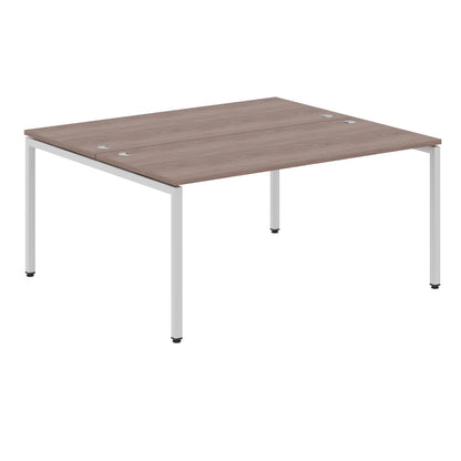 RECTANGULAR SHAPE CLUSTER OF 02 WORKSTATION MADE IN 25MM MFC TOP, E1 LAMINATE CHIPBOARD WITH WOODEN MODESTY PANEL 40X40MM METAL U SHAPE FRAMES by Treejar | Souqify