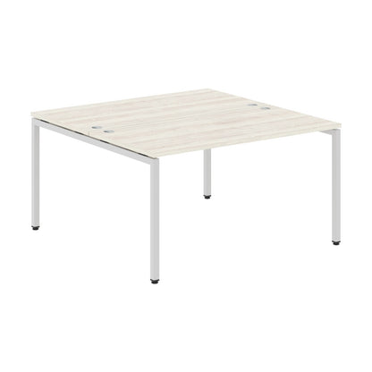 RECTANGULAR SHAPE CLUSTER OF 02 WORKSTATION MADE IN 25MM MFC TOP, E1 LAMINATE CHIPBOARD WITH WOODEN MODESTY PANEL 40X40MM METAL U SHAPE FRAMES by Treejar | Souqify