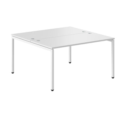 RECTANGULAR SHAPE CLUSTER OF 02 WORKSTATION MADE IN 25MM MFC TOP, E1 LAMINATE CHIPBOARD WITH WOODEN MODESTY PANEL 40X40MM METAL U SHAPE FRAMES by Treejar | Souqify