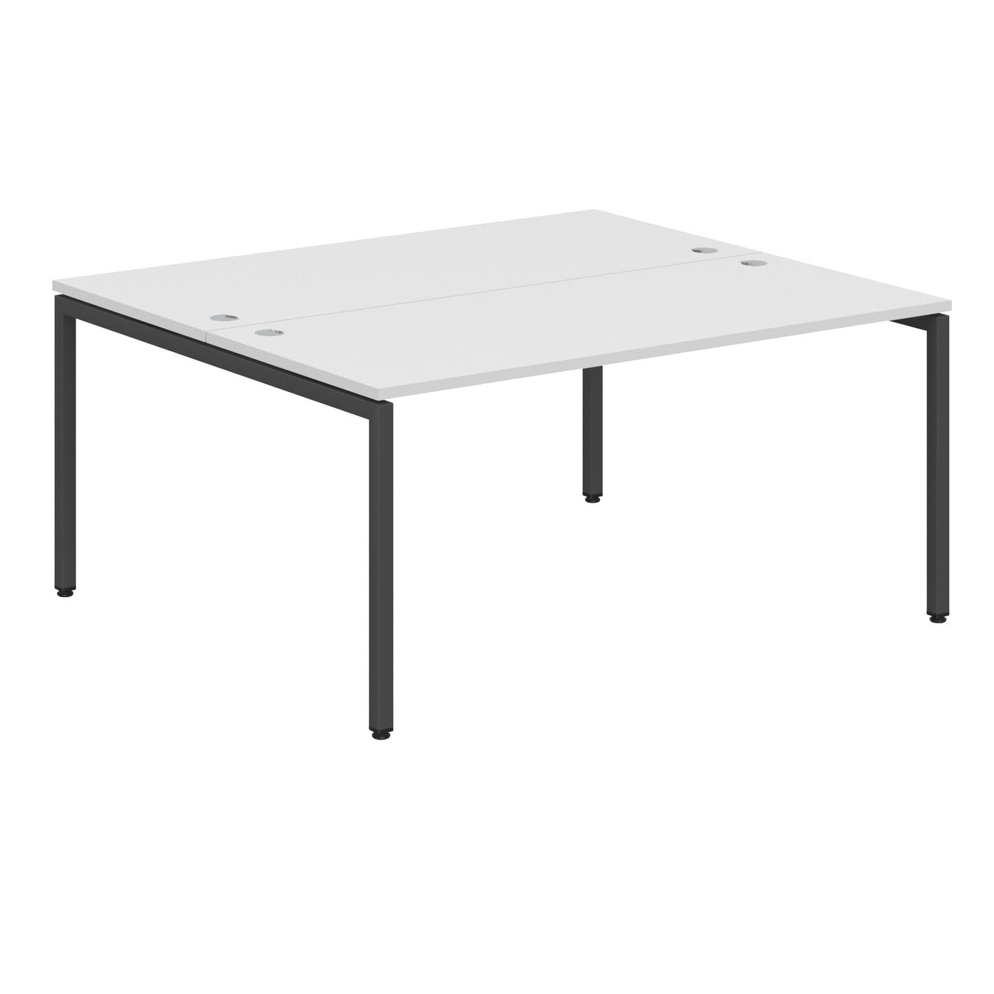 RECTANGULAR SHAPE CLUSTER OF 02 WORKSTATION MADE IN 25MM MFC TOP, E1 LAMINATE CHIPBOARD WITH WOODEN MODESTY PANEL 40X40MM METAL U SHAPE FRAMES by Treejar | Souqify