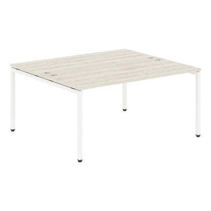 RECTANGULAR SHAPE CLUSTER OF 02 WORKSTATION MADE IN 25MM MFC TOP, E1 LAMINATE CHIPBOARD WITH WOODEN MODESTY PANEL 40X40MM METAL U SHAPE FRAMES by Treejar | Souqify