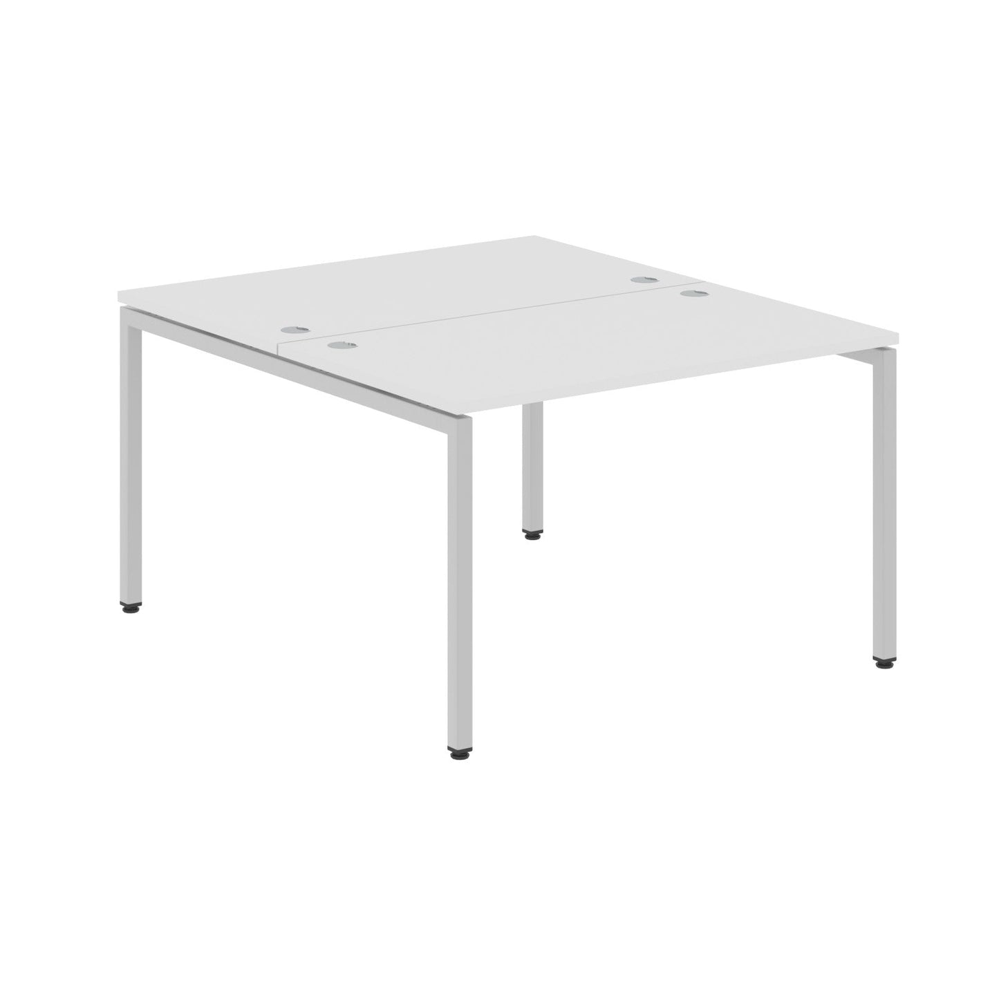 RECTANGULAR SHAPE CLUSTER OF 02 WORKSTATION MADE IN 25MM MFC TOP, E1 LAMINATE CHIPBOARD WITH WOODEN MODESTY PANEL 40X40MM METAL U SHAPE FRAMES by Treejar | Souqify