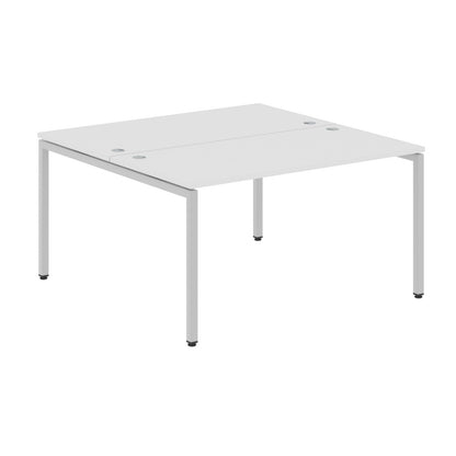 RECTANGULAR SHAPE CLUSTER OF 02 WORKSTATION MADE IN 25MM MFC TOP, E1 LAMINATE CHIPBOARD WITH WOODEN MODESTY PANEL 40X40MM METAL U SHAPE FRAMES by Treejar | Souqify